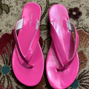 EUC pink flip flops by Nine West in 7M